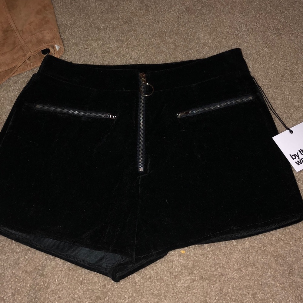 black velvet shorts